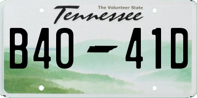 TN license plate B4041D