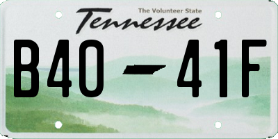 TN license plate B4041F