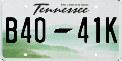 TN license plate B4041K