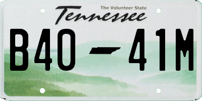 TN license plate B4041M