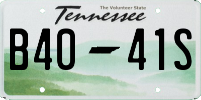 TN license plate B4041S