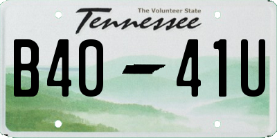 TN license plate B4041U