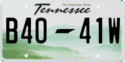 TN license plate B4041W