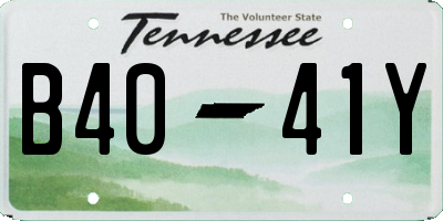 TN license plate B4041Y