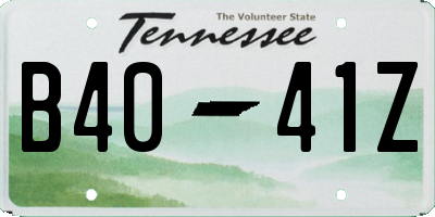 TN license plate B4041Z