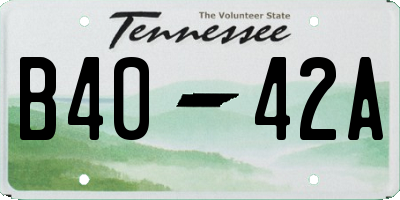 TN license plate B4042A