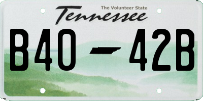 TN license plate B4042B