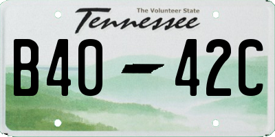 TN license plate B4042C