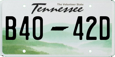 TN license plate B4042D