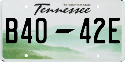 TN license plate B4042E