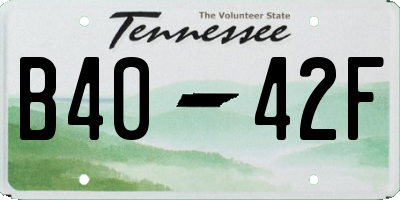 TN license plate B4042F