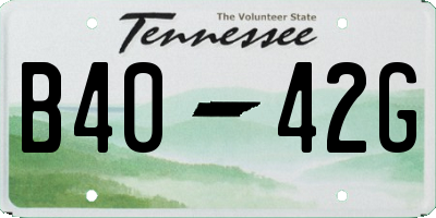 TN license plate B4042G