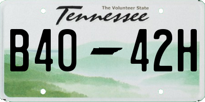 TN license plate B4042H
