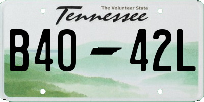 TN license plate B4042L