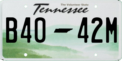 TN license plate B4042M