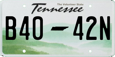 TN license plate B4042N
