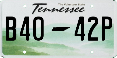 TN license plate B4042P