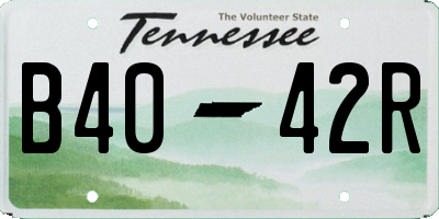 TN license plate B4042R