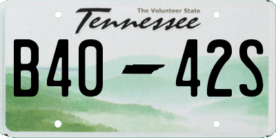 TN license plate B4042S