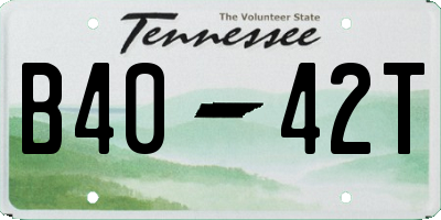 TN license plate B4042T