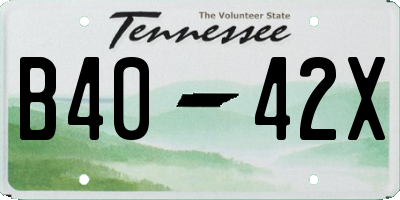 TN license plate B4042X