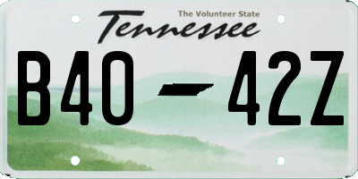 TN license plate B4042Z