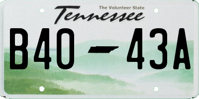 TN license plate B4043A