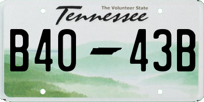TN license plate B4043B