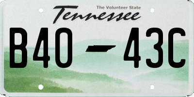 TN license plate B4043C