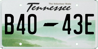 TN license plate B4043E