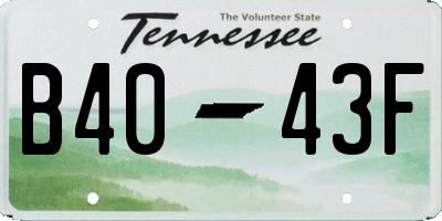 TN license plate B4043F
