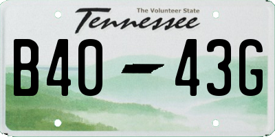 TN license plate B4043G