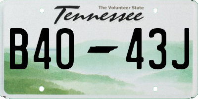 TN license plate B4043J