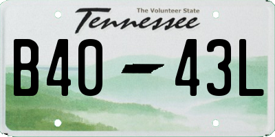 TN license plate B4043L