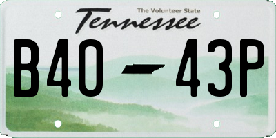 TN license plate B4043P