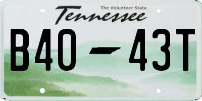 TN license plate B4043T