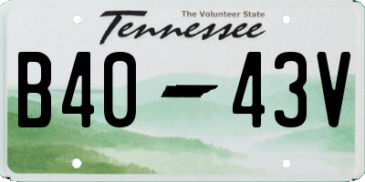 TN license plate B4043V
