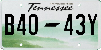 TN license plate B4043Y