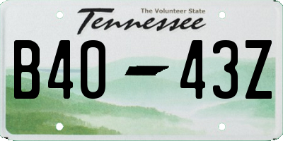 TN license plate B4043Z