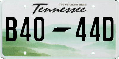 TN license plate B4044D