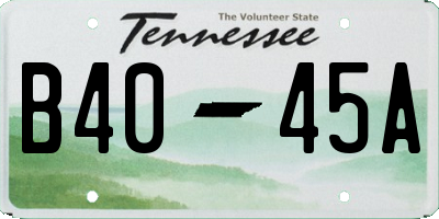 TN license plate B4045A