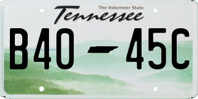 TN license plate B4045C