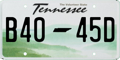 TN license plate B4045D
