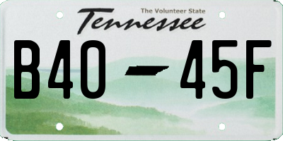 TN license plate B4045F