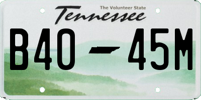 TN license plate B4045M