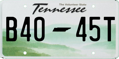 TN license plate B4045T