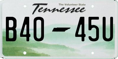 TN license plate B4045U