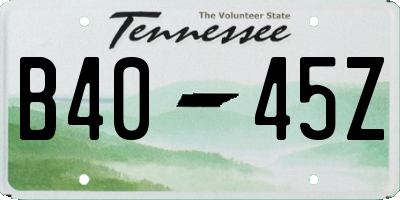 TN license plate B4045Z