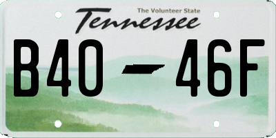 TN license plate B4046F