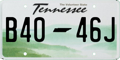 TN license plate B4046J
